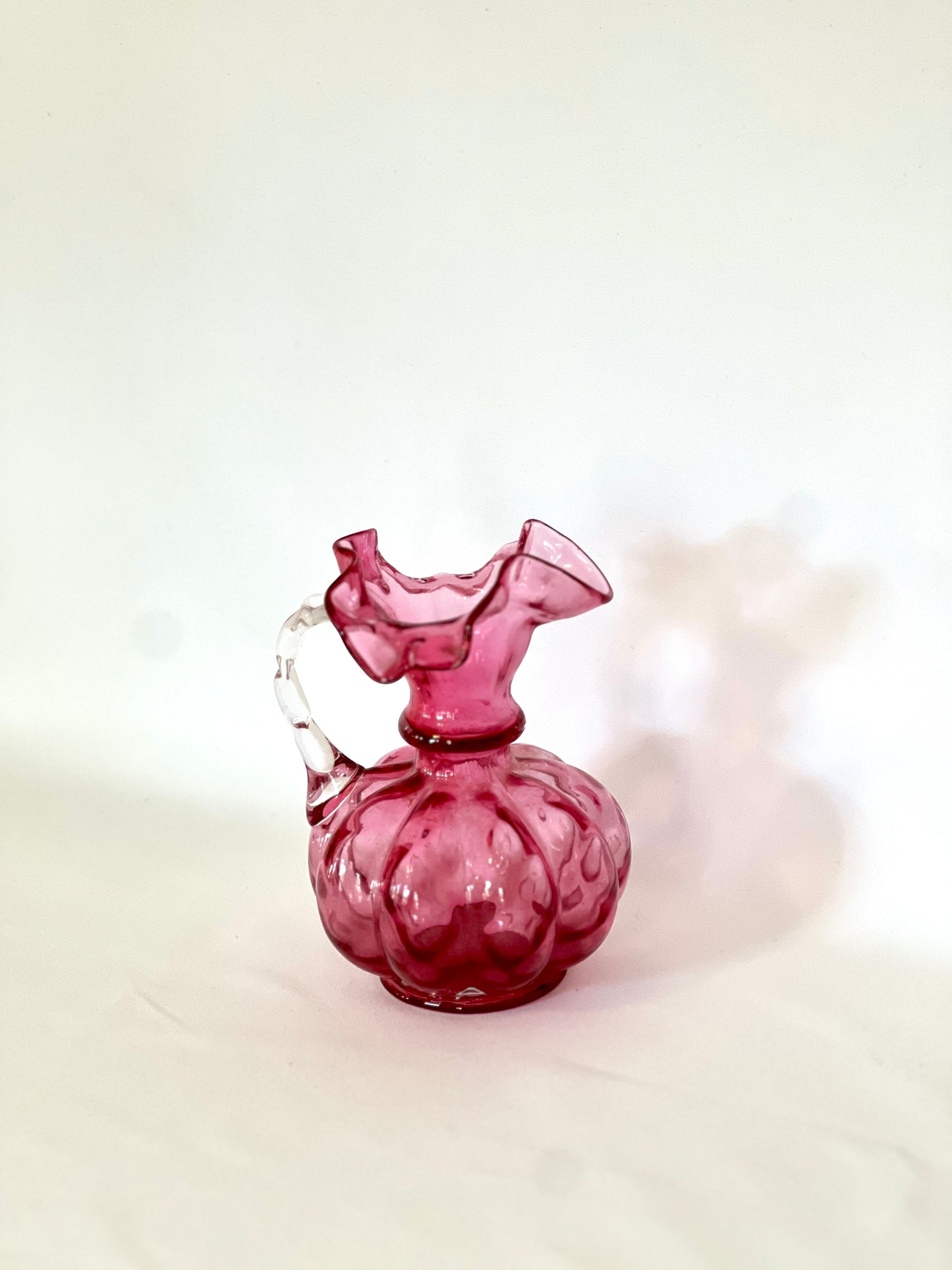 Fenton Cranberry Glass Pitcher