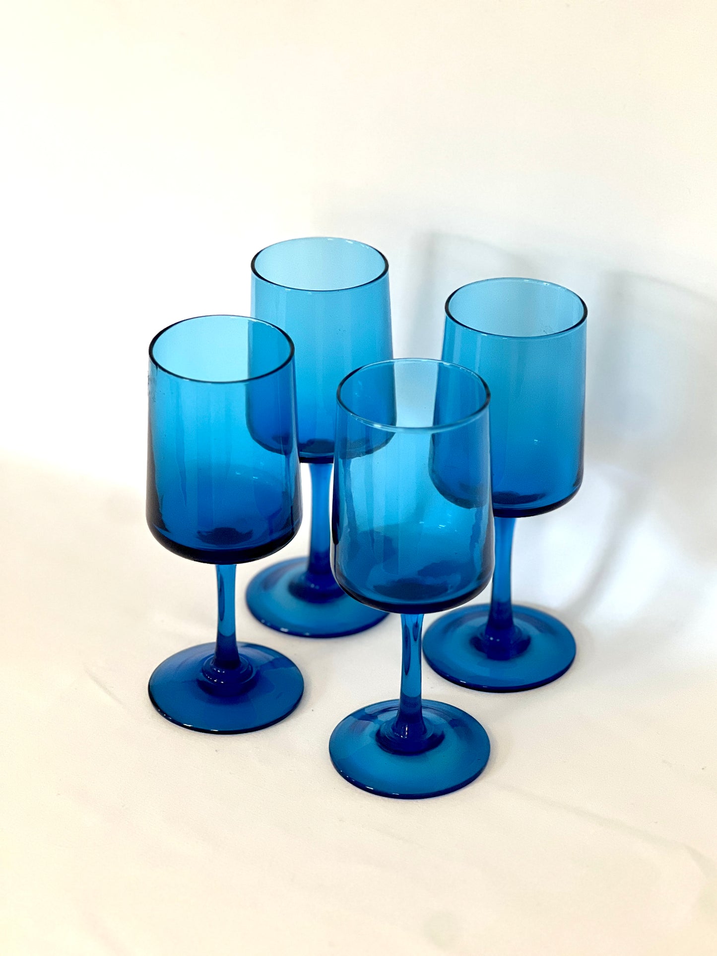 MCM Electric Blue Stemware Set