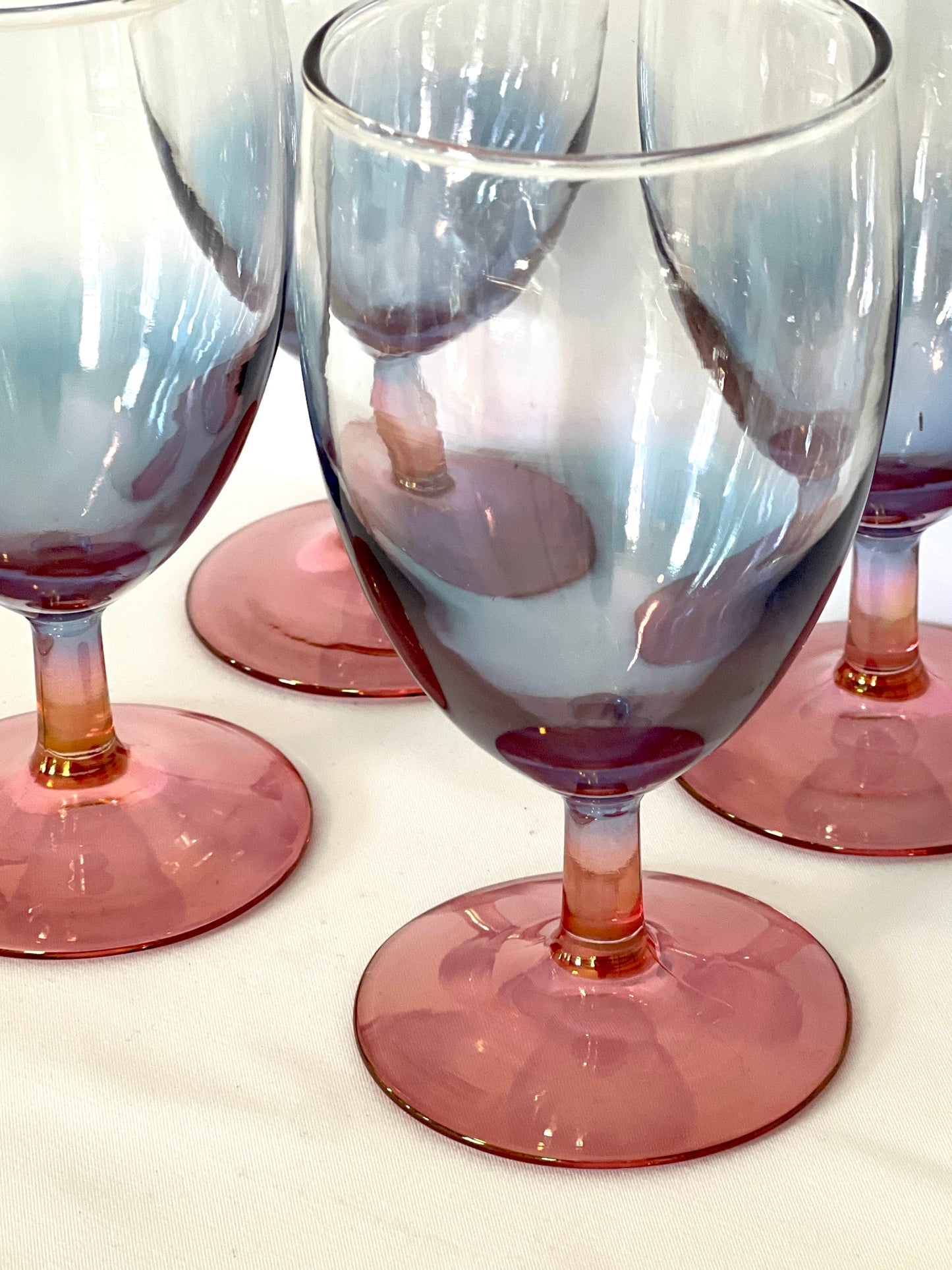 Blue and Pink Stemware Set