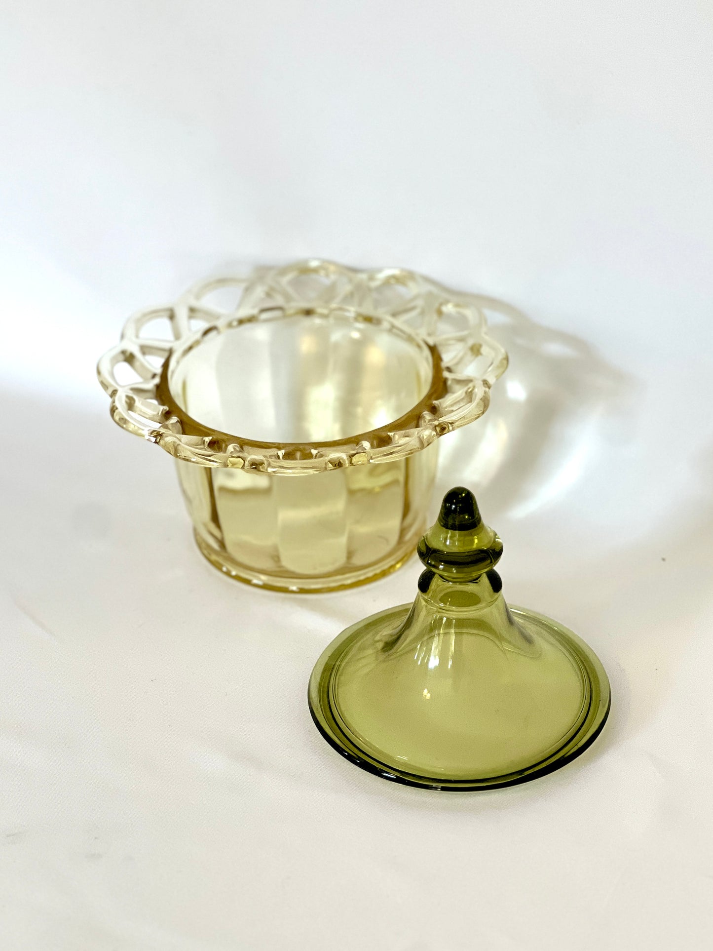 Imperial Glass Lidded Compote Bowl