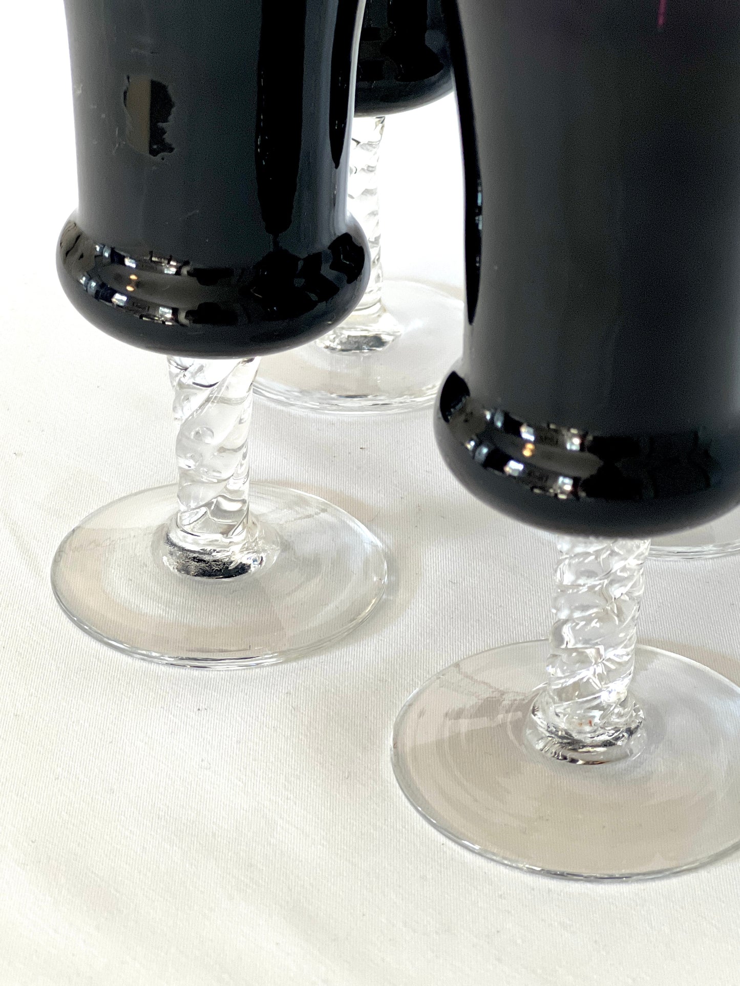 Libbey Martello Black Amethyst Wine Flute Set