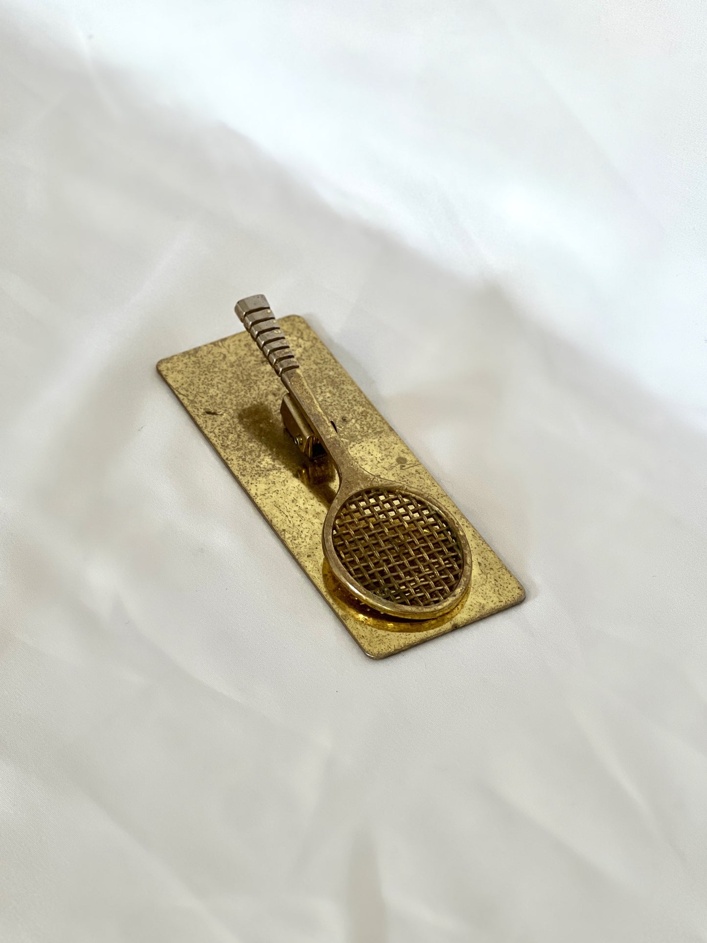 Brass Tennis Racket Card Holder