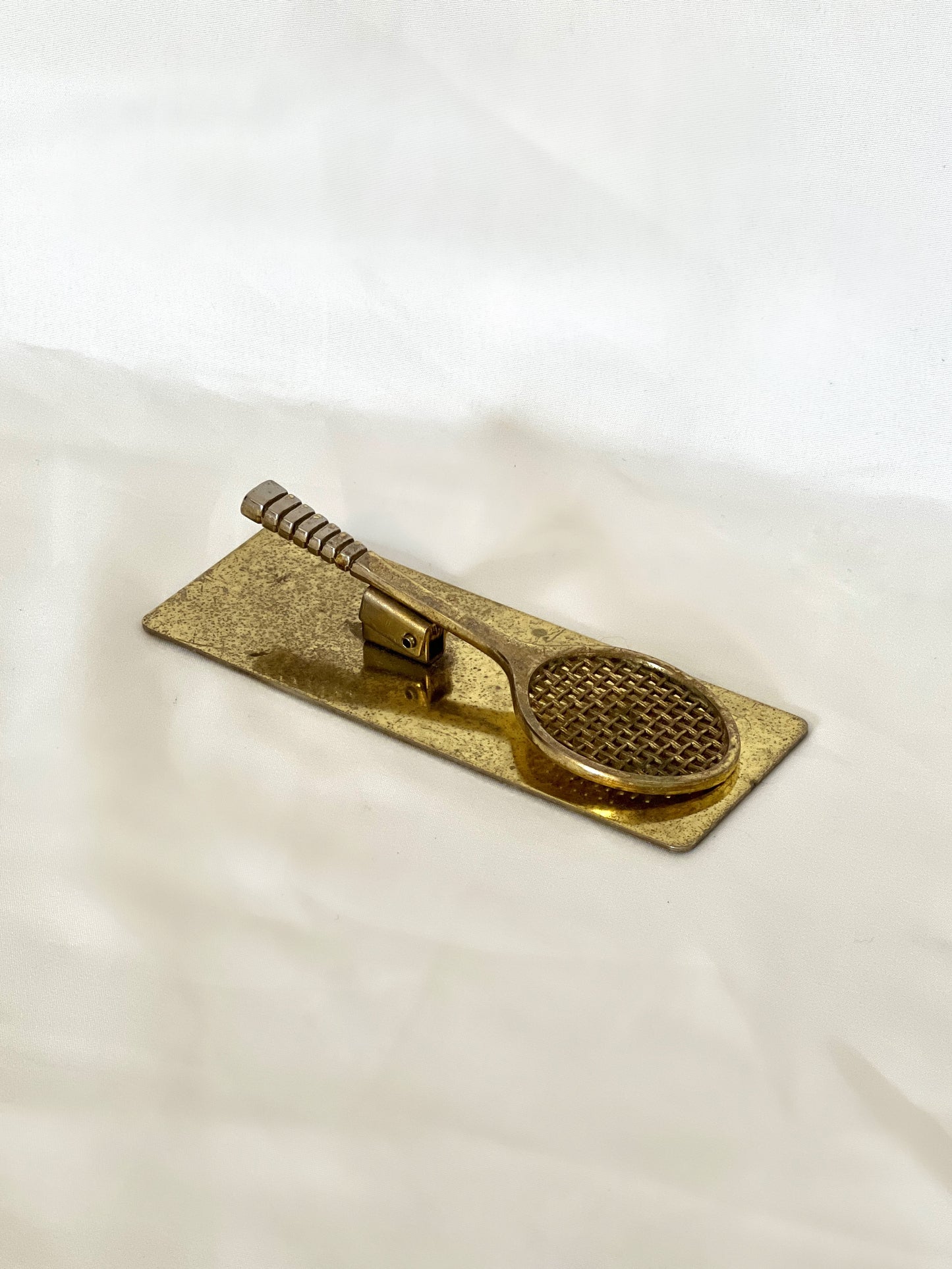 Brass Tennis Racket Card Holder