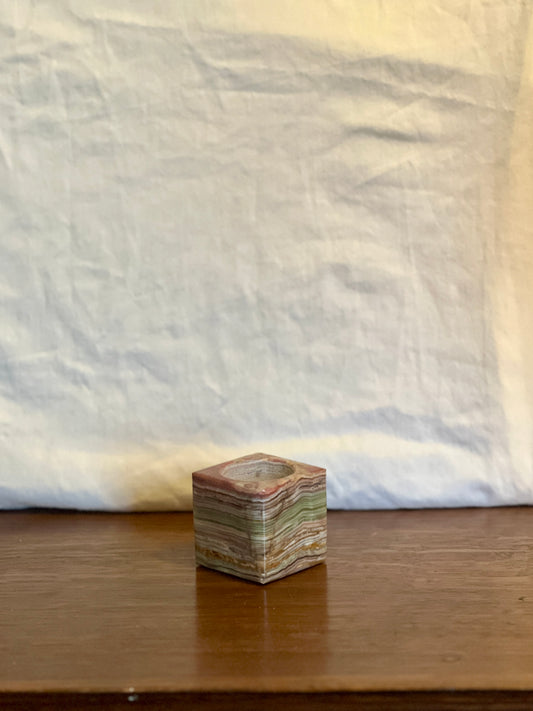 Vintage Onyx Tea Light Candle Holder