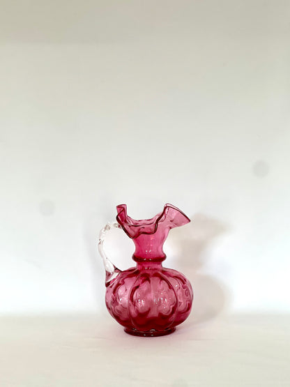Fenton Cranberry Glass Pitcher