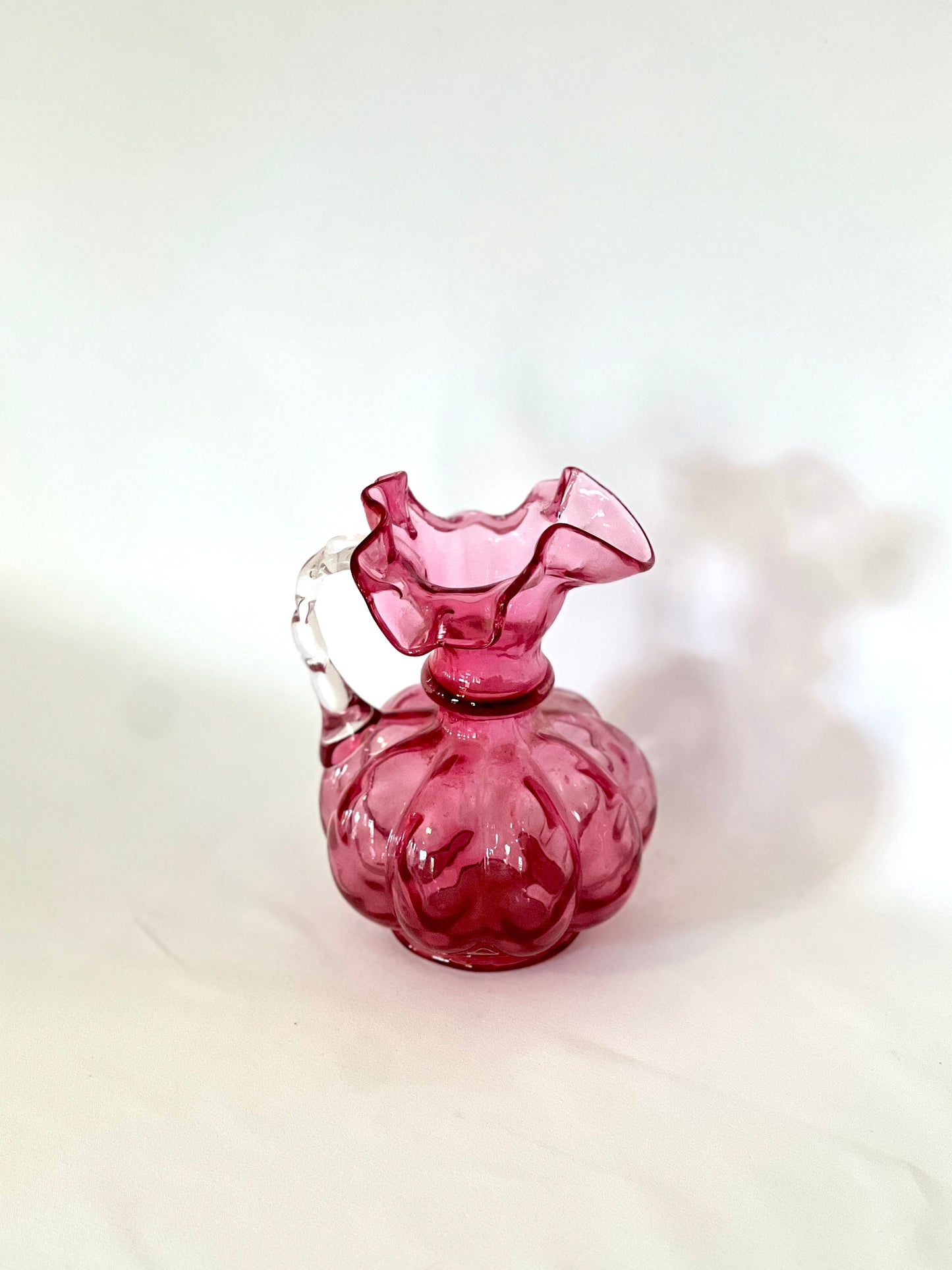 Fenton Cranberry Glass Pitcher