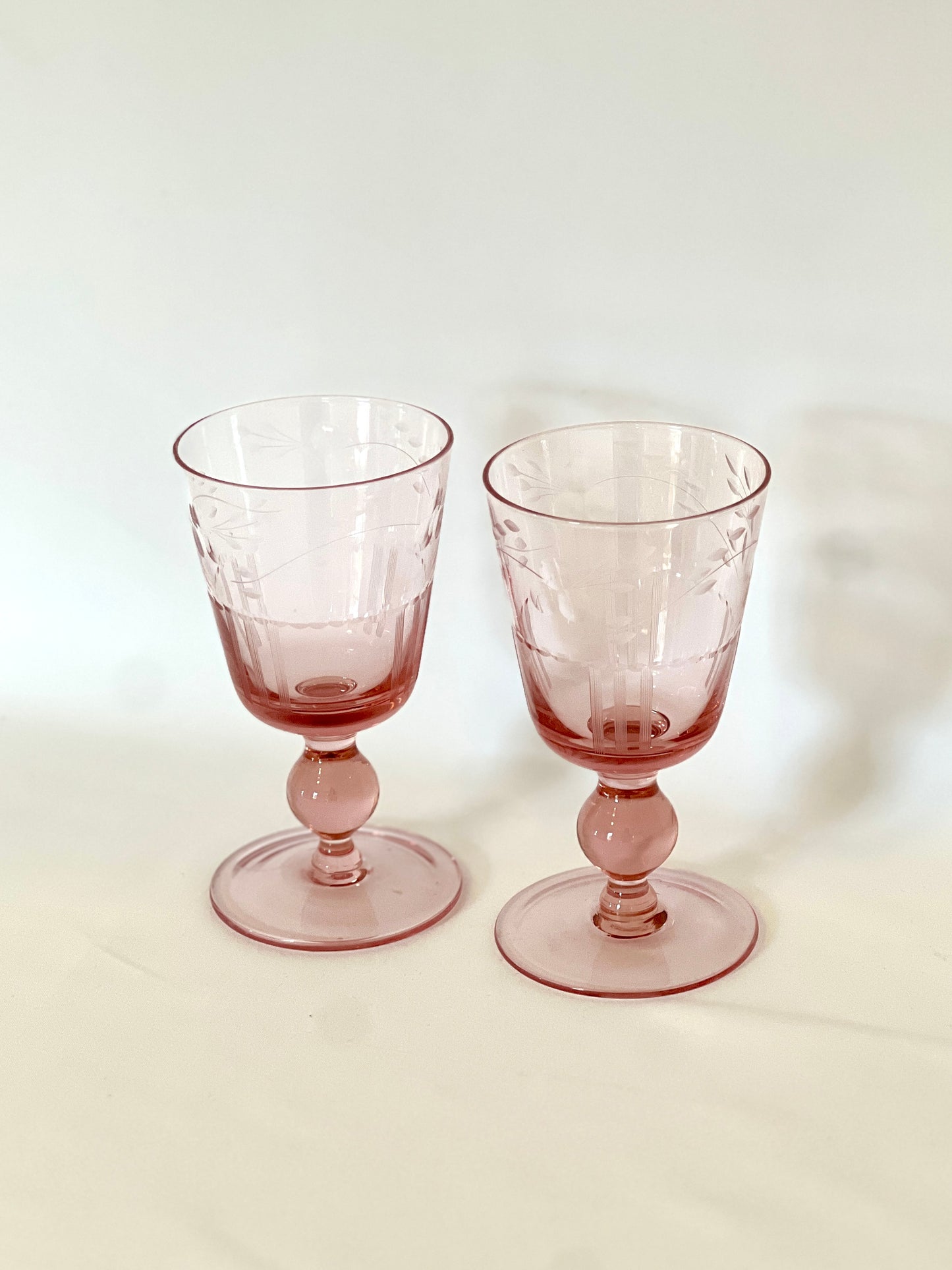Tiffin-Franciscan "Canterberry Pink" Goblet Pair