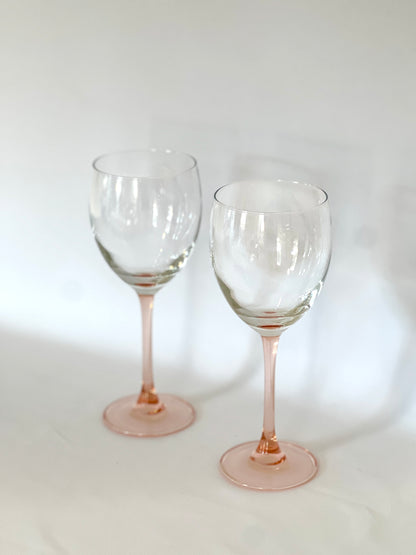 Rose Stemmed Glass Pair