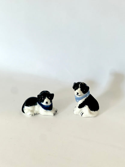 Border Collie Salt + Pepper Shakers