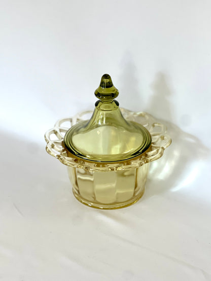 Imperial Glass Lidded Compote Bowl