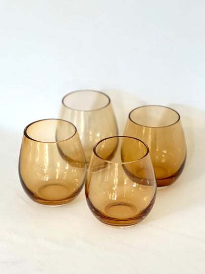 Libbey Tempo Amber Glass Set