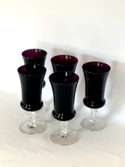 Libbey Martello Black Amethyst Wine Flute Set