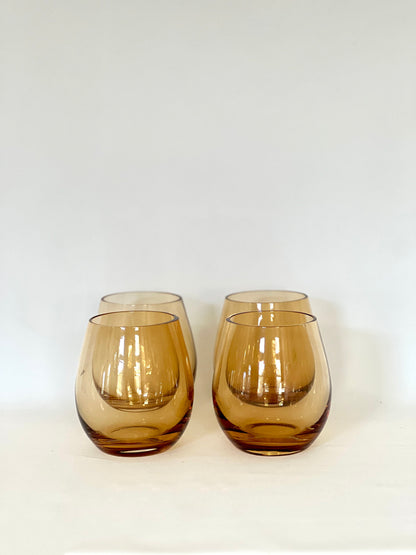 Libbey Tempo Amber Glass Set