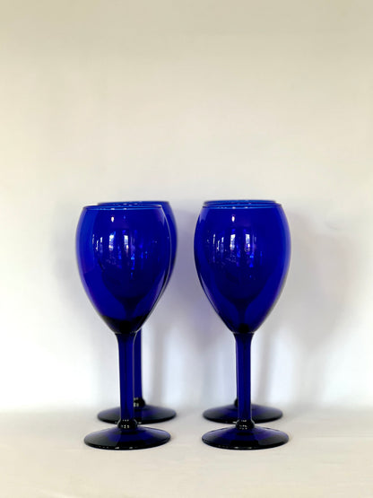 Cobalt Blue Wine Glass Set