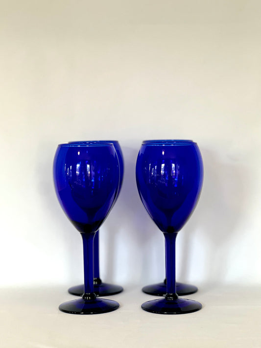 Cobalt Blue Wine Glass Set