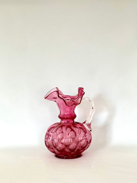 Fenton Cranberry Glass Pitcher