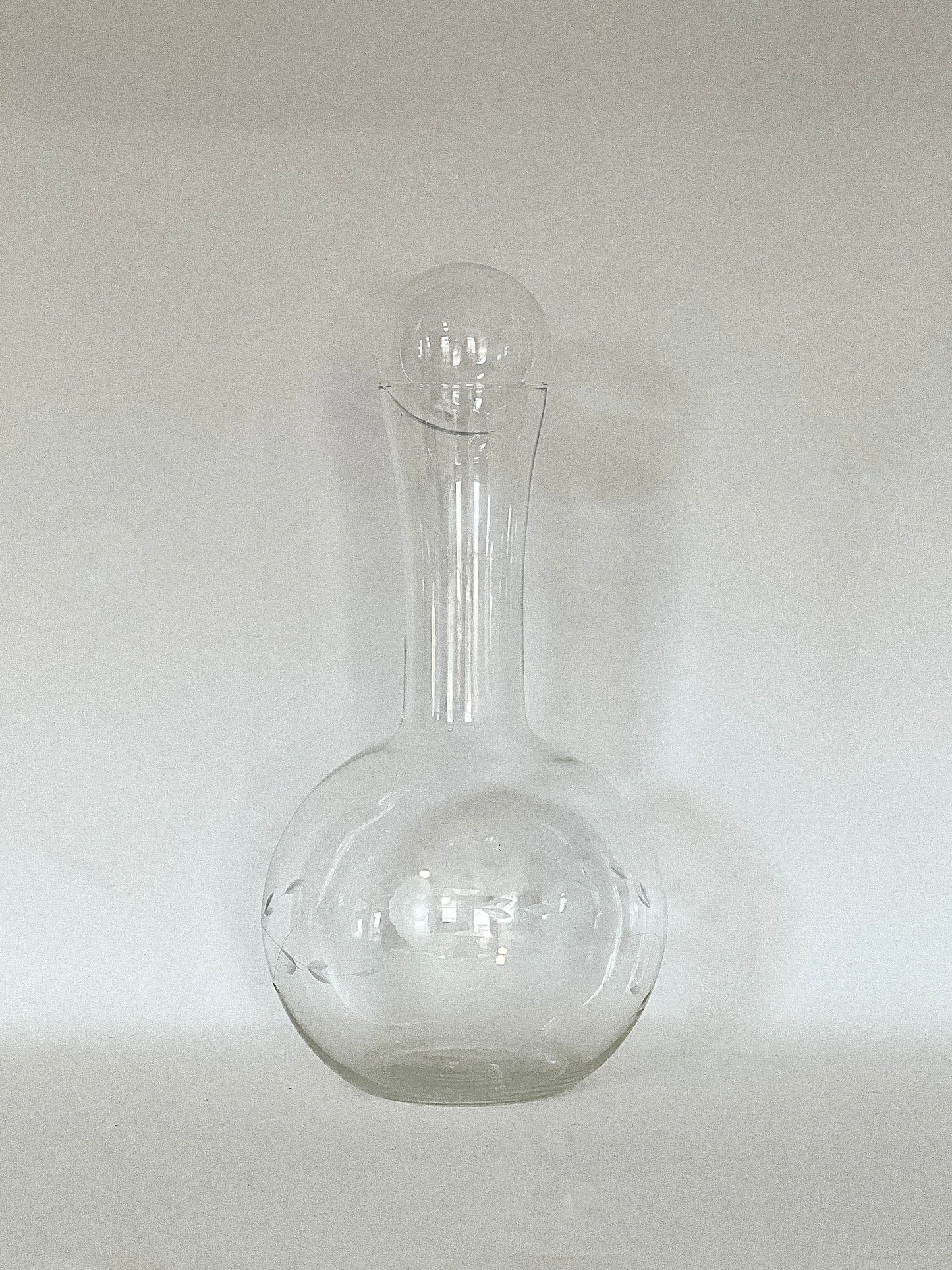 Etched Glass Wine Decanter