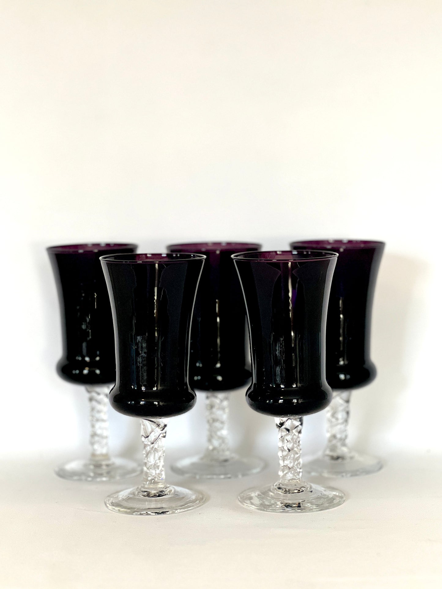 Libbey Martello Black Amethyst Wine Flute Set