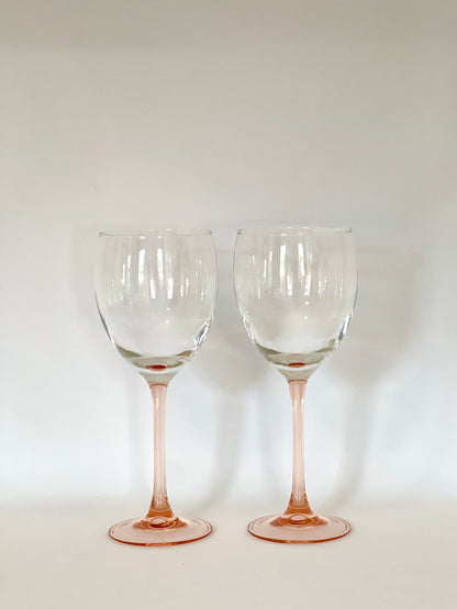 Rose Stemmed Glass Pair